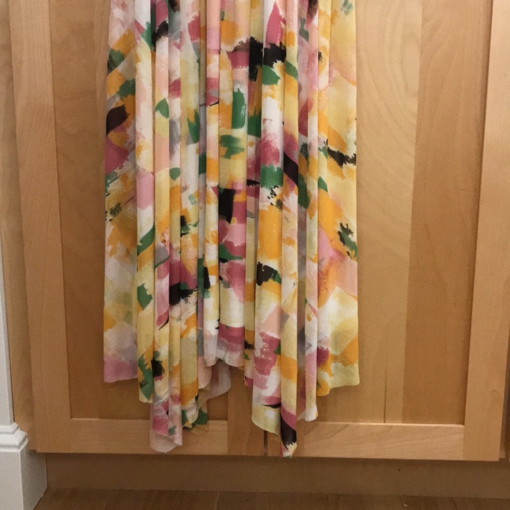 London Times Watercolor Mesh Ruched Dress - Picture 4 of 5
